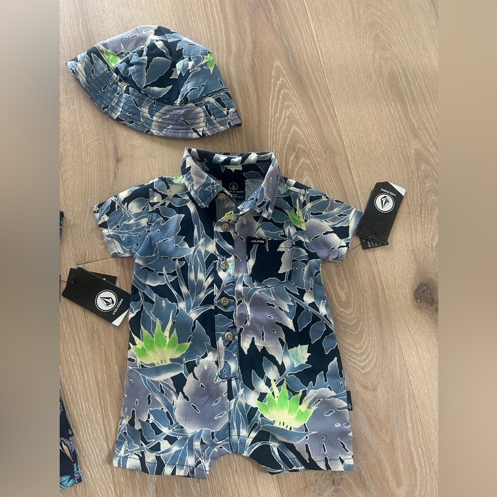 NWT Volcom Baby Romper & Hat
